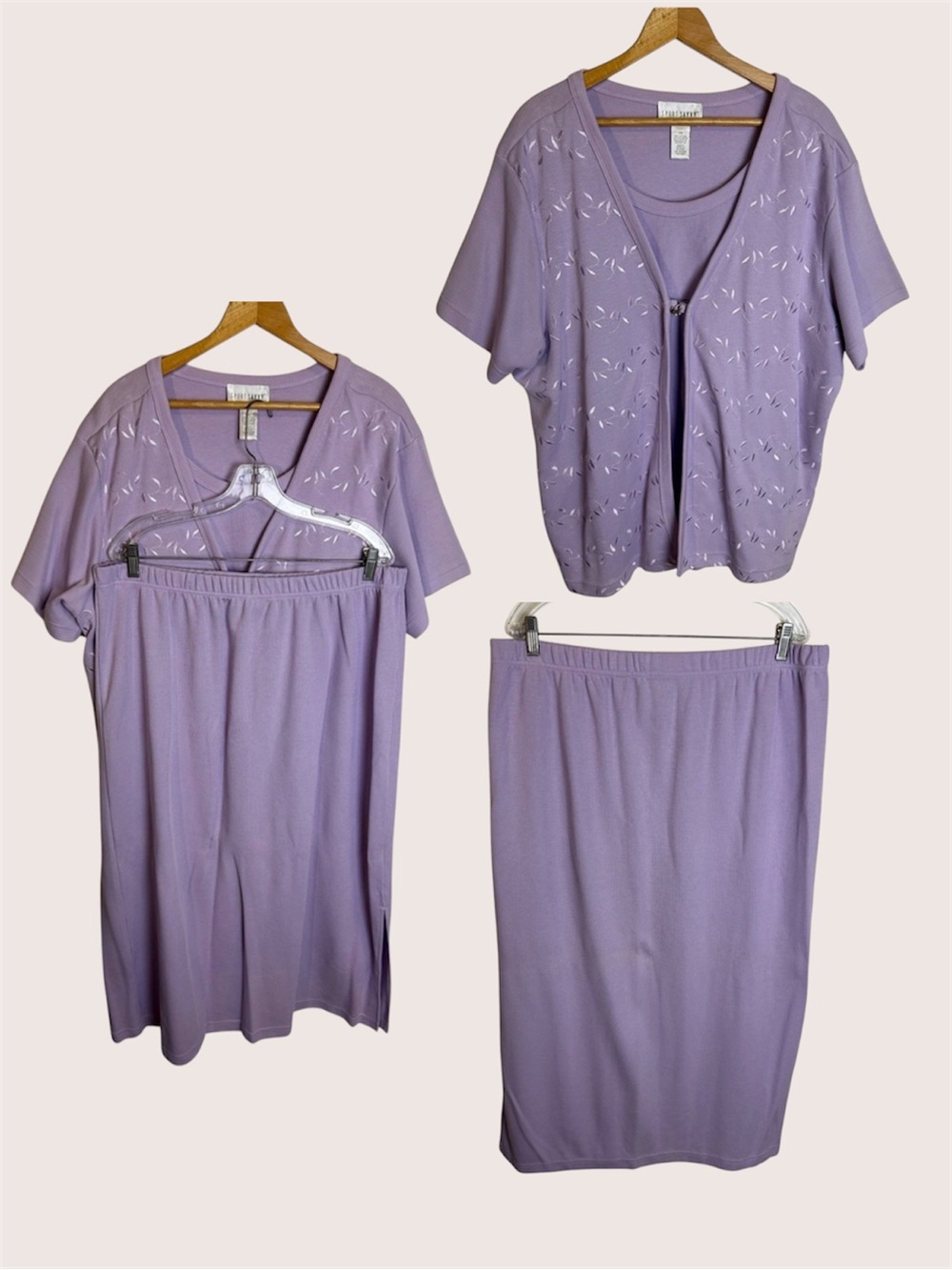 Vintage Sport Savvy Lavender Two-Piece Lounge‎ Set Skirt Top Plus size 2x